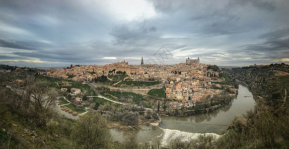 西班牙托莱多古城全景图图片