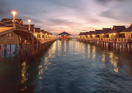 马来西亚旅游海上民宿背景