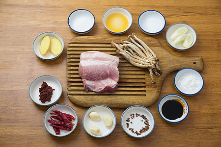 茶树菇炒肉片食材图背景