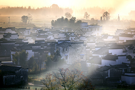安徽村落背景图片