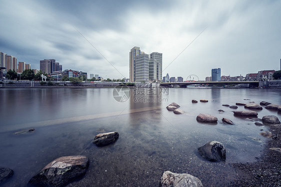 天津海河慢门图片