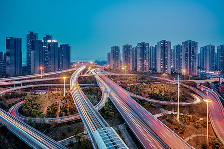 物流轨迹城市立交桥夜景背景