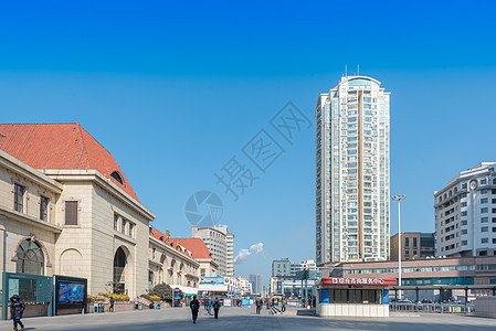 青岛老建筑青岛火车站背景图片