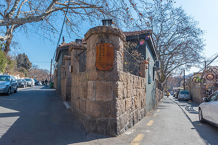 青岛海边青岛大学路风光背景