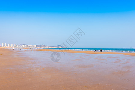 青岛市北青岛海滨海水浴场金沙滩背景