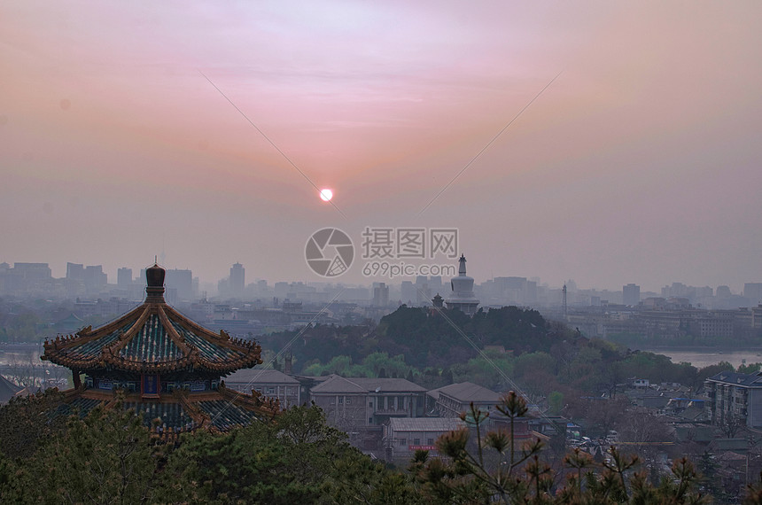 北京景山夜色图片