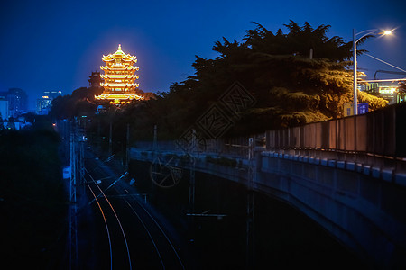 夜色中的黄鹤楼高清图片