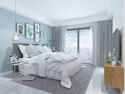 沙发卧室北欧卧室空间设计设计图片