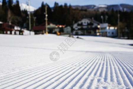 日本八方尾根滑雪场高清图片