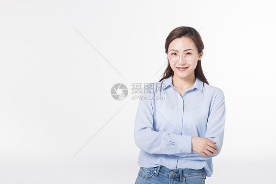 青年女性期待想象未来图片