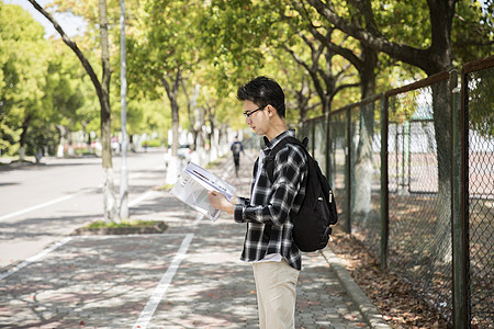 学生在认真阅读图片