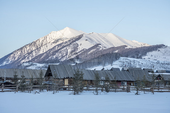 新疆禾木村冬季雪景美景图片