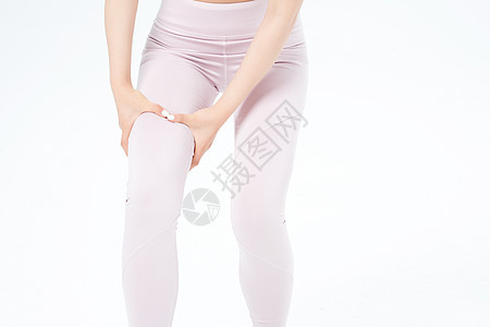 运动健身女性大腿疼背景图片