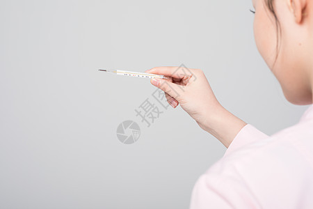 女护士手拿体温计健康保健高清图片素材