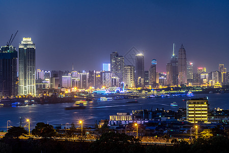 武汉城市夜景长江两岸图片