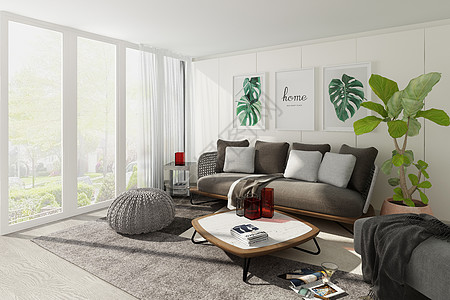 羽绒枕头现代简约室内客厅空间家居设计图片