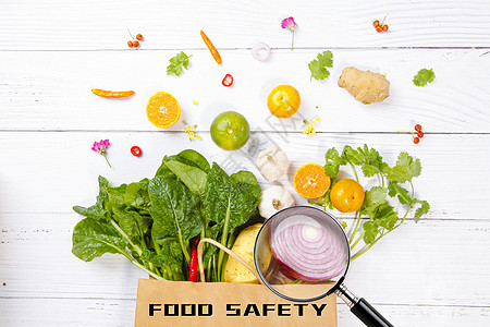 蔬菜和水果食品安全设计图片