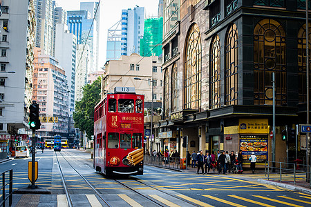 香港 轨道电车背景图片