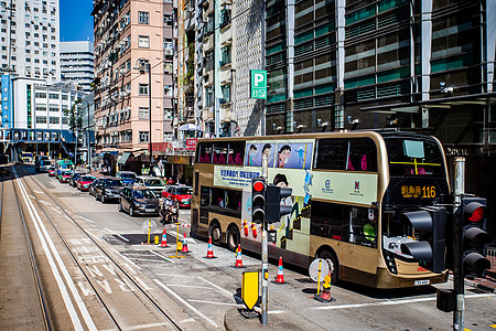 斑马线红绿灯香港街道背景