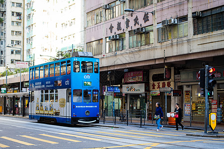 香港电车城市交通便利高清图片