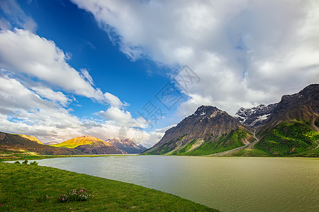 意境门西藏然乌湖风光背景