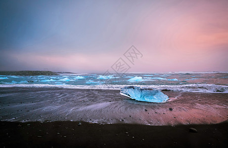 冰岛钻石沙滩冰川背景图片