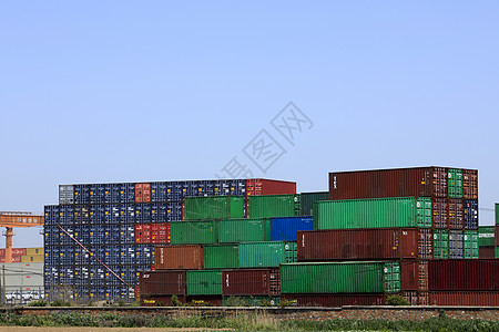 进口贸易上海港集装箱背景