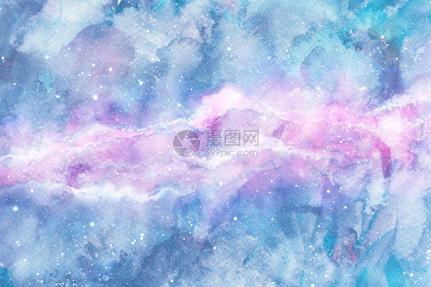 梦幻星空水彩背景图片素材 正版创意图片 摄图网