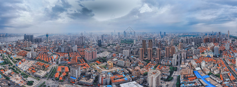 暴雨将至武汉老城区全景长片背景