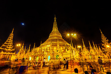 缅甸佛教大金塔背景图片