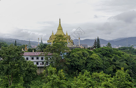 绿色园风景矢量西双版纳佛塔背景