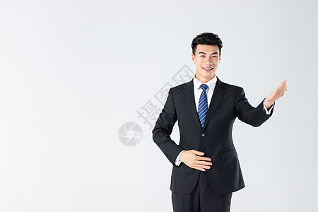 面扣欢迎手势商务男士指引手势背景