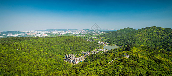 航拍苏州穹窿山景区背景