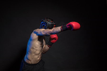 人像照片运动男性拳击肌肉创意照片背景