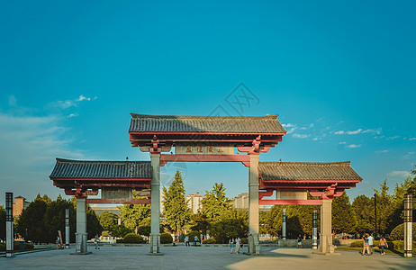 仿古牌楼夏天高清图片素材