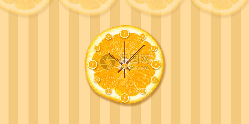 创意鲜柠檬钟表图片