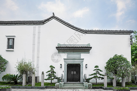 现代中式风格建筑背景