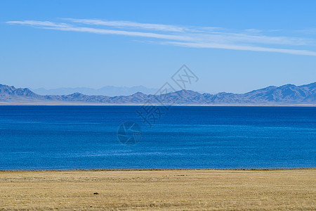 著名景点新疆赛里木湖背景