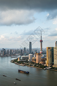 上海城市日落建筑风光酒店高清图片素材