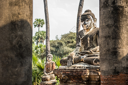 缅甸佛像缅甸佛教历史遗迹背景