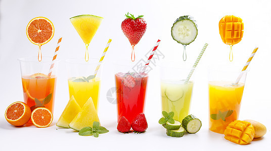 夏季果汁系列背景图片