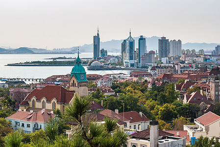 城市探索青岛城市风光背景