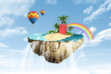 彩虹光旅游背景设计图片