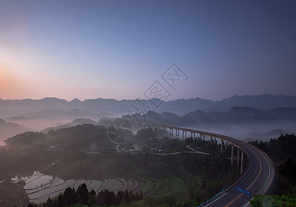 重庆渝北区周家山日出背景