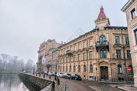 复古街道瑞典哥德堡街角背景