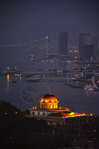 鼓浪屿日光岩远眺厦门夜景图片