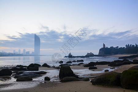 厦门郑成功厦门鼓浪屿郑成功远眺背景