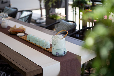 茶会中国传统文化茶席桌面背景