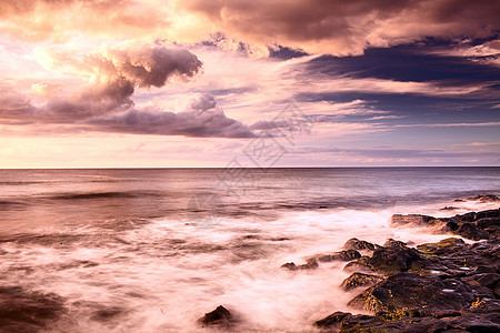 夕阳海岛风光图片