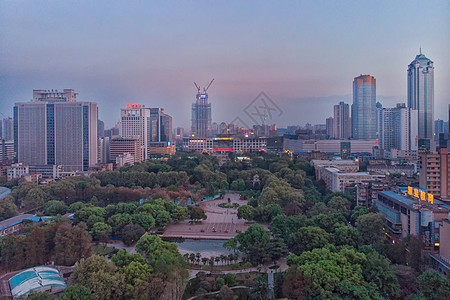 俯瞰武汉汉口城市中轴线背景图片